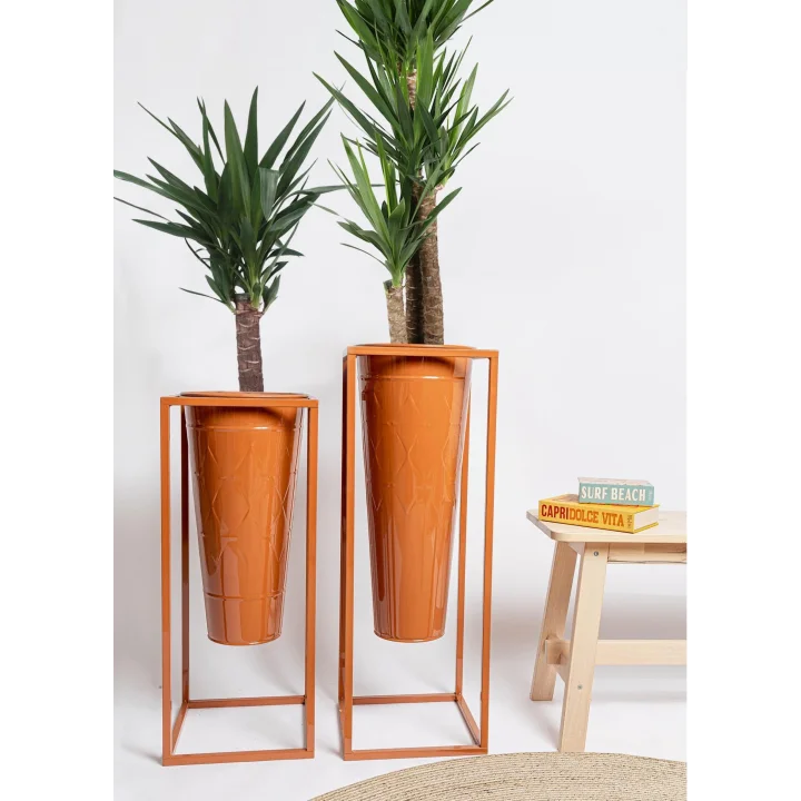 Prizma Vazo & Saksı Terracota 80x30x30 cm