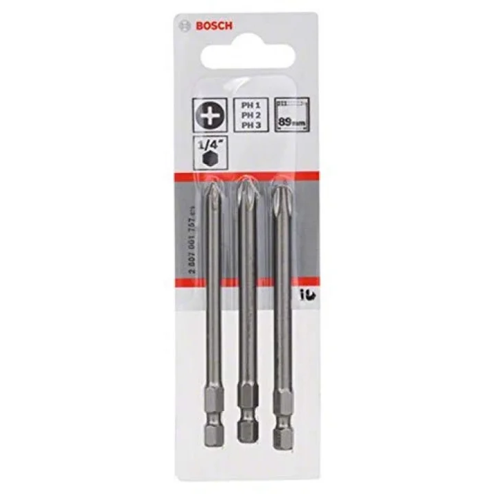 Pro 3 parça.-Set ekstra sert tornavida ucu Phillips vidalar-(Uzunluk: 89 mm)