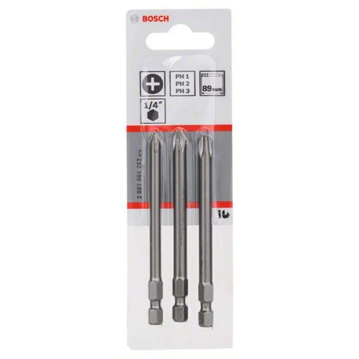 Pro 3 parça.-Set ekstra sert tornavida ucu Phillips vidalar-(Uzunluk: 89 mm)