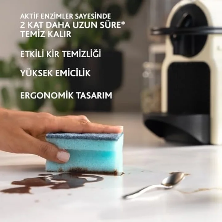 Pro Clean Aktif Enzimli Oluklu Sünger, 3’lü Paket