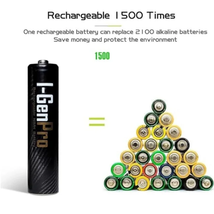 Pro P103 8 Adet AA 2950 mAh Şarj Edilebilir Kalem Pil 1.2V Ni-MH Şarjlı Pil