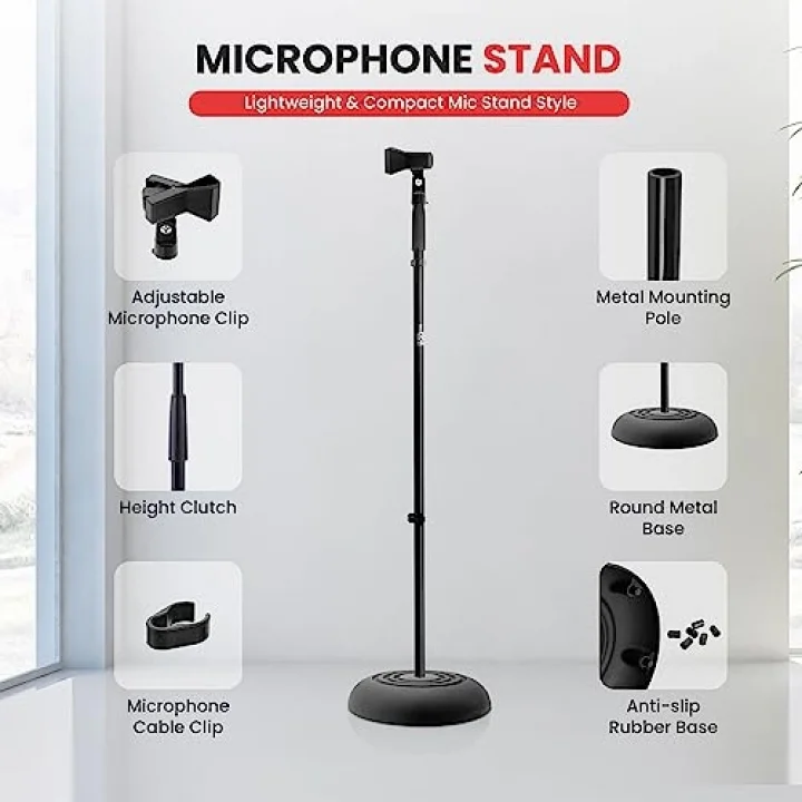 Pro PMKS5 Ultra Hafif Kompakt Tabanlı Mikrofon Standı