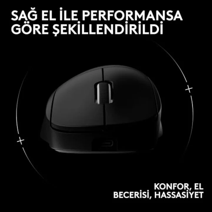 PRO X SUPERLIGHT 2 DEX LIGHTSPEED Kablosuz Oyun Mouseu, HERO 2 32K DPI Sensör, 888 IPS/88Gye Kadar Hızlanma PC/Mac için Programlanabilir 5 Tuş, USB-C Şarj, 60g ProGrade Hafif Mouse, Siyah
