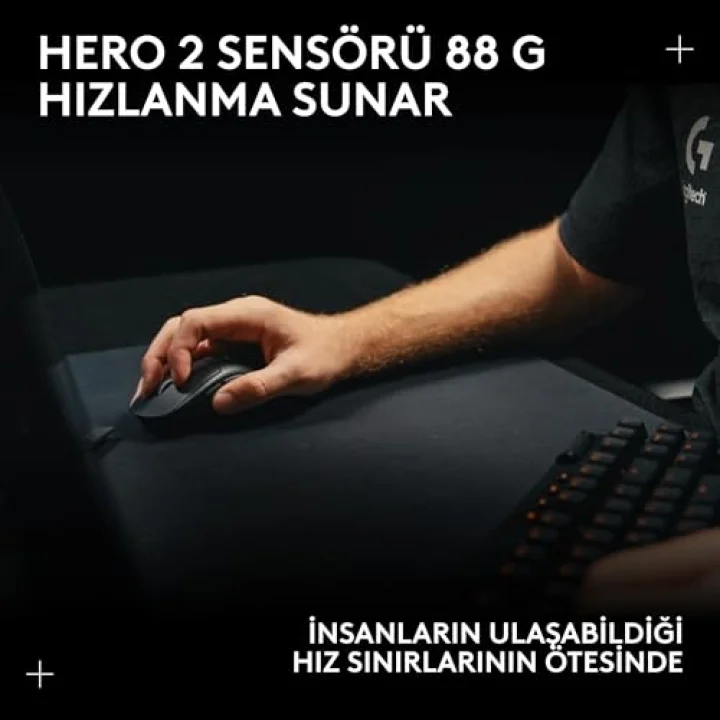 PRO X SUPERLIGHT 2 DEX LIGHTSPEED Kablosuz Oyun Mouseu, HERO 2 32K DPI Sensör, 888 IPS/88Gye Kadar Hızlanma PC/Mac için Programlanabilir 5 Tuş, USB-C Şarj, 60g ProGrade Hafif Mouse, Siyah