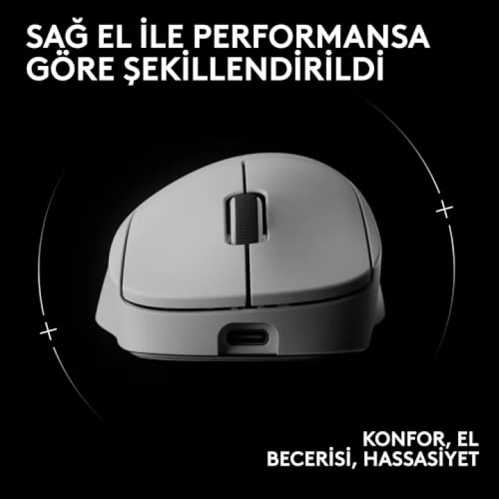 PRO X SUPERLIGHT 2 DEX LIGHTSPEED Kablosuz Oyun Mouseu, HERO 2 32K DPI Sensör, 888 IPS/88Gye Kadar Hızlanma PC/Mac için Programlanabilir 5 Tuş, USB-C Şarj, 60g ProGrade Hafif Mouse, Beyaz