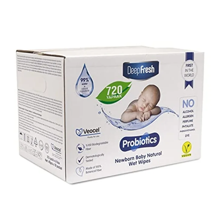 Probiyotik Alkolsüz Parabensiz Yenidoğan Bebek Islak Mendili 720 Yaprak (18 x 40 Adet)