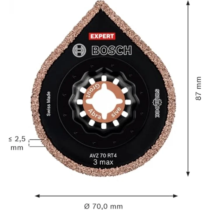 Professional 1x EXPERT 3 max AVZ 70 RT4 Derzleme Tabanları (Harç, Harç, Ø 70 mm, Aksesuar Çok Fonksiyonlu Makine)