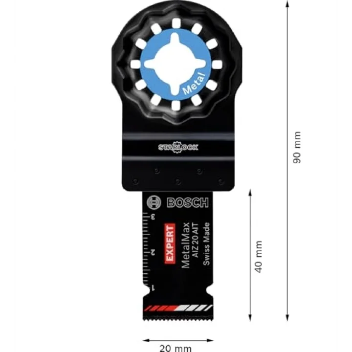 Professional 1x EXPERT MetalMax AIZ 20 AIT Daldırmalı Testere Bıçakları (Çelik, Paslanmaz çelik, Genişlik 20 mm, Aksesuar Çok Fonksiyonlu Makine)