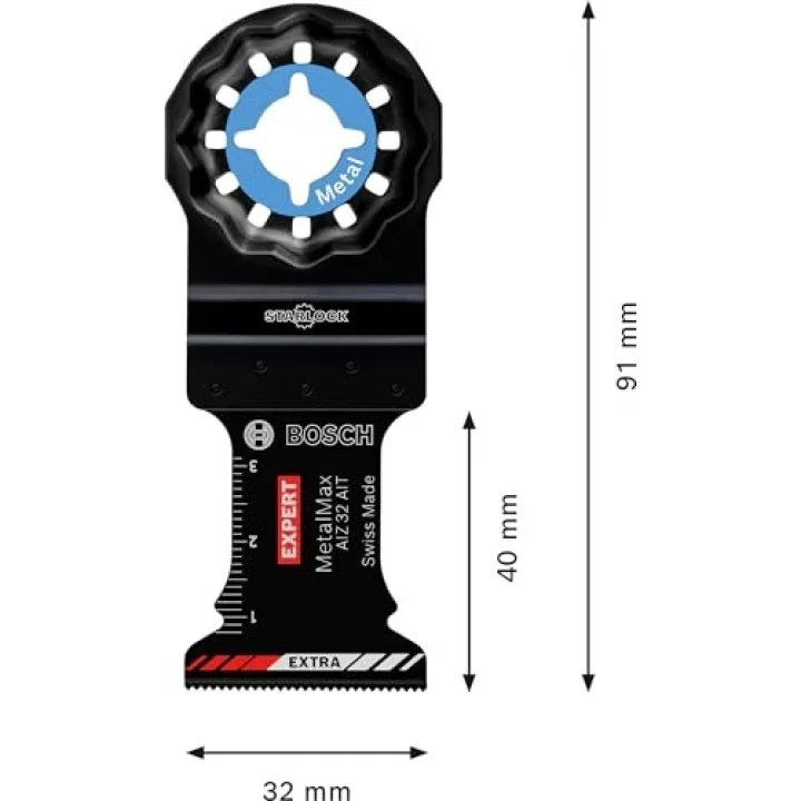 Professional 5x EXPERT MetalMax AIZ 32 AIT Daldırmalı Testere Bıçakları (Çelik, Paslanmaz çelik, Genişlik 32 mm, Aksesuar Çok Fonksiyonlu Makine)