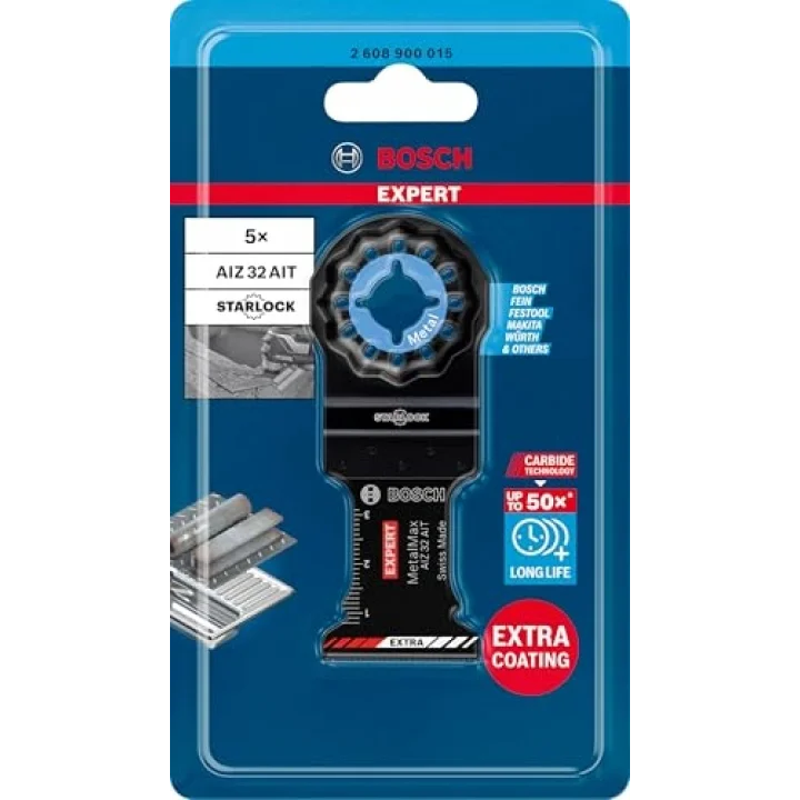Professional 5x EXPERT MetalMax AIZ 32 AIT Daldırmalı Testere Bıçakları (Çelik, Paslanmaz çelik, Genişlik 32 mm, Aksesuar Çok Fonksiyonlu Makine)