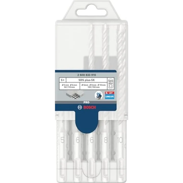 Professional Accessories Sds Plus-5 x: Set 5 Uds: 5, 6, 6, 8, 10 (5)