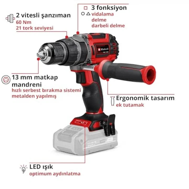 Professional Akülü Darbeli Vidalama TP-CD 18/60 Li-i BL 4514205