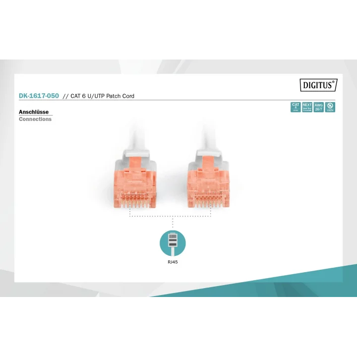 Professional Cat6 U-Utp Patch Kablo, 5 M