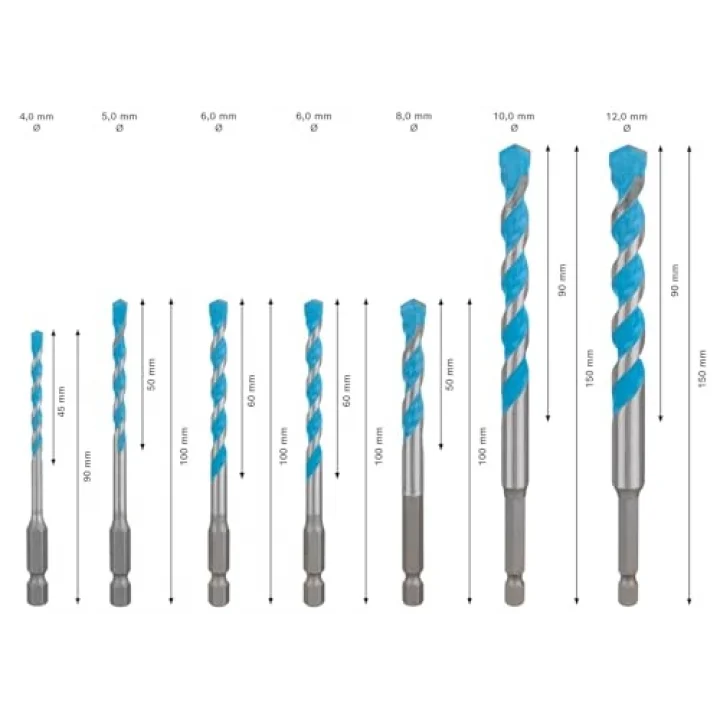 Professional EXPERT HEX-9 MC Matkap Ucu Seti 7li 4/5/6/8/10/12mm