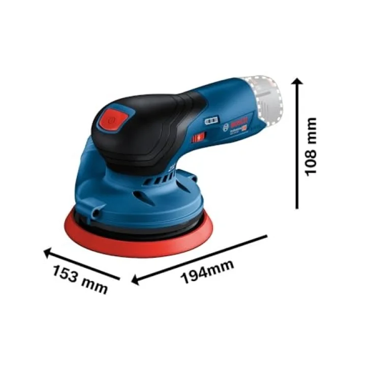 Professional GEX 12V-125 Akülü Eksantrik Zımpara (12 Volt, SOLO, Zımpara tabanı çapı: 125 mm, 6.000-10.000 dev/dak, Karton kutuda)
