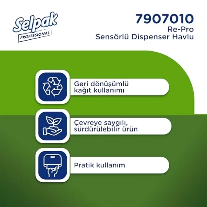 Professional Re-Pro Sensörlü Dispenser Havlu 6 Rulo 21cm x 135 m