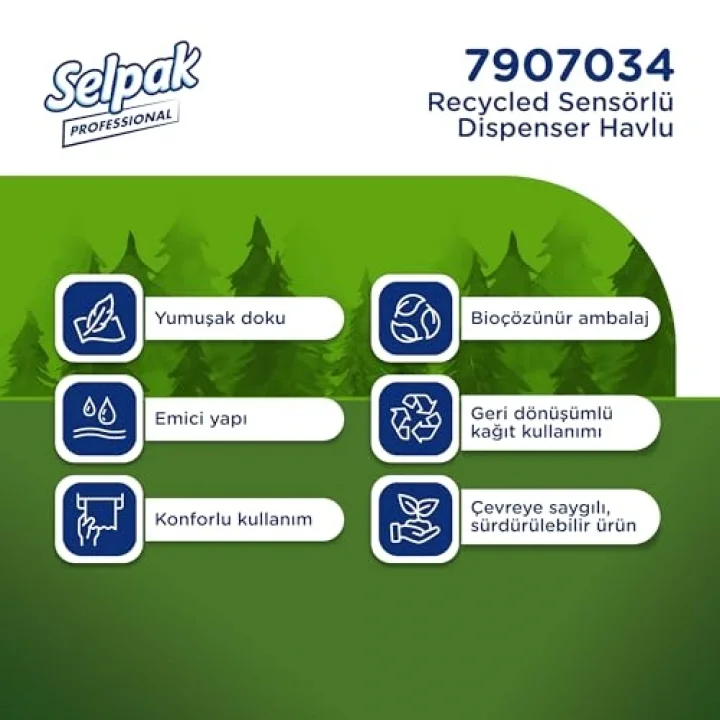 Professional Recycled Sensörlü Havlu, 135 Metre