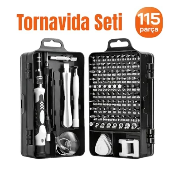 Profesyonel 115 Parça Tornavida Seti Telefon Tablet Elektronik Ürün Tamir Bakım Tornavida Seti