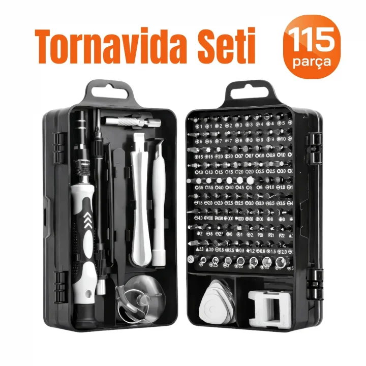 Profesyonel 115 Parça Tornavida Seti Telefon Tablet Elektronik Ürün Tamir Bakım Tornavida Seti