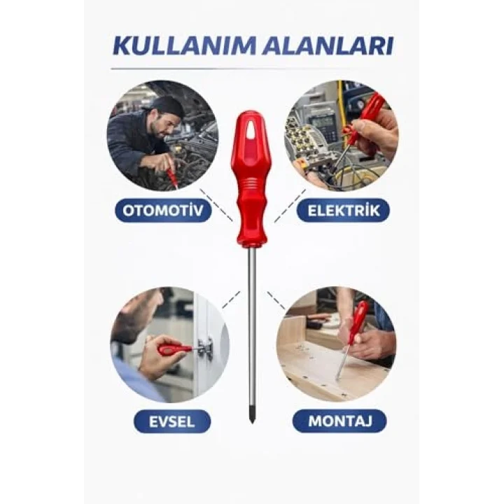 Profesyonel Manyetik Yıldız Tornavida PH2 6+125 mm, Yüksek Tork Dayanımlı Sertleştirilmiş Çelik Uç, Kaymaz Ergonomik Sap, Dar Alanlara Uygun, Mobilya Montajı ve Elektrik İşleri İçin