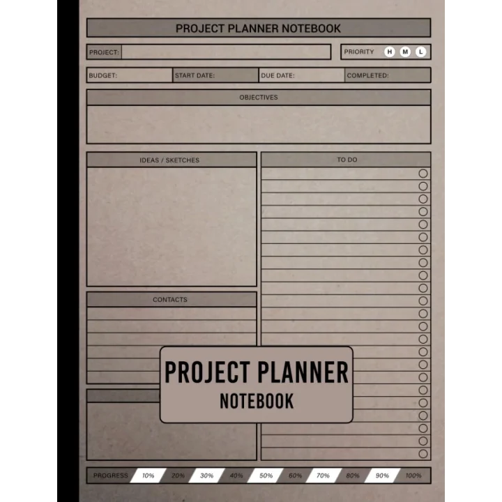 Project Planner Notebook: Simple Project and Task Management Workbook With Checklist for Small Businesses(105 Pages, A4).