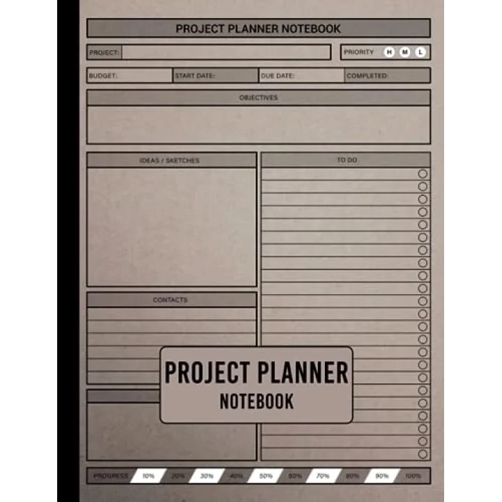 Project Planner Notebook: Simple Project and Task Management Workbook With Checklist for Small Businesses(105 Pages, A4).