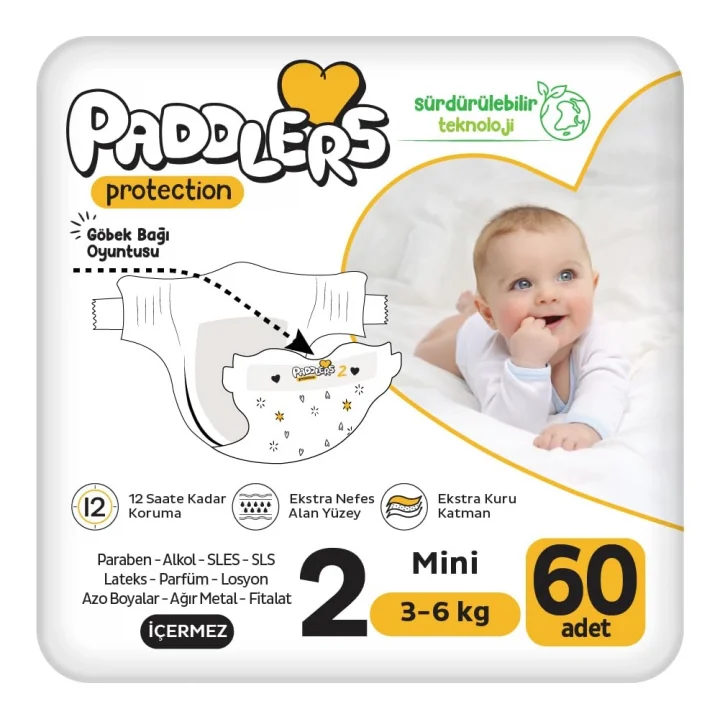 Protection Bebek Bezi 2 Numara Mini (3-6 Kg) 60 Adet Jumbo Paket