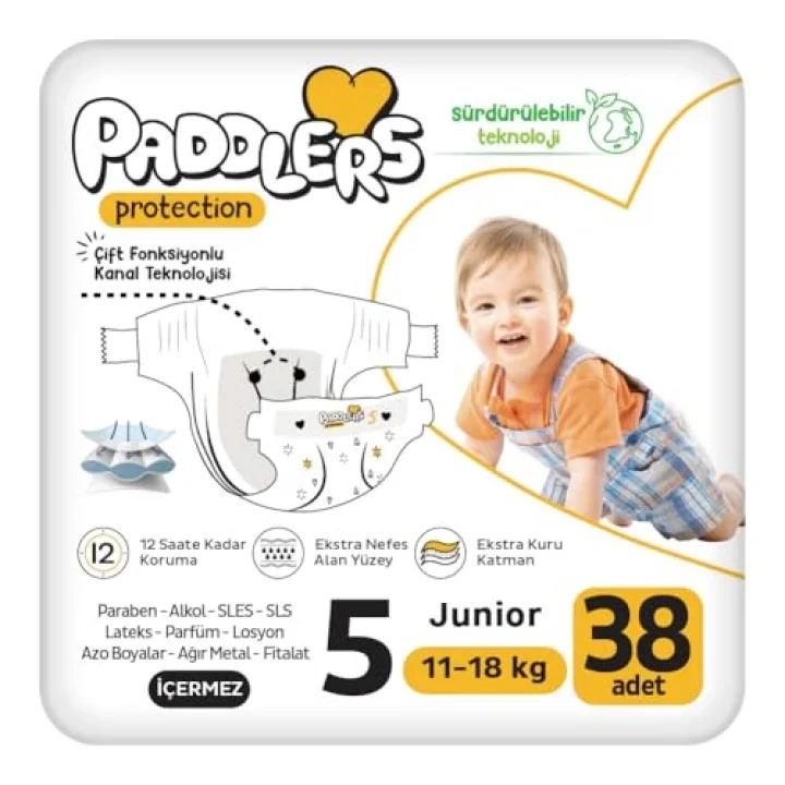 Protection Bebek Bezi 5 Numara Junior (11-18 Kg) 38 Adet – Jumbo Paket, Maksimum Koruma