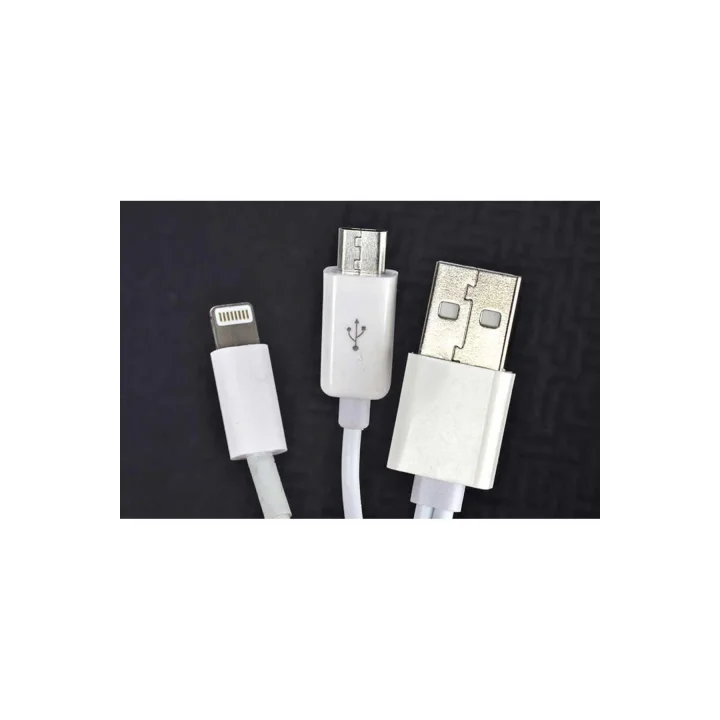 PSR aksesuar Beyaz Beyaz 2 Uçlu Lightning-Micro Usb Kablo 1M- ile uyumlu