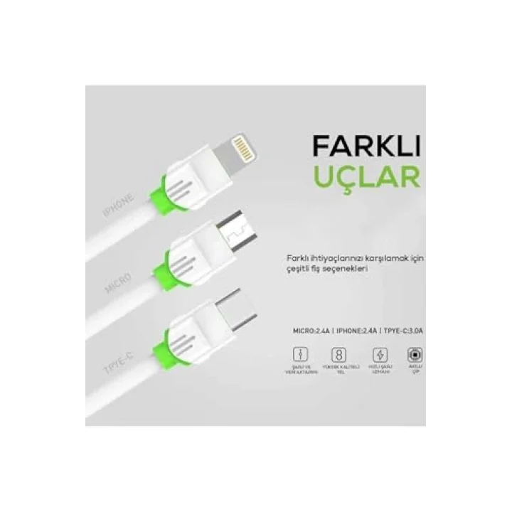 PSR aksesuar Beyaz Beyaz LS32 Type-C Usb Kablo- ile uyumlu