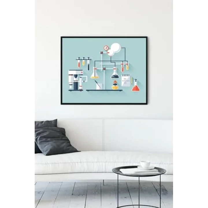 (pster10622) Deney Bilimsel Çerçeveli Tablo (30 X 40cm)