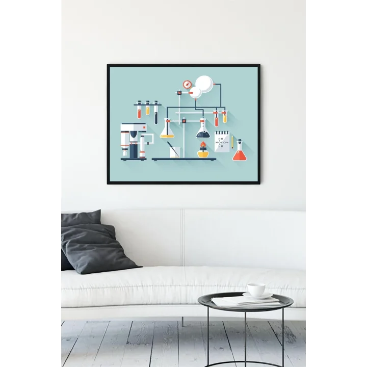 (pster10622) Deney Bilimsel Çerçeveli Tablo (30 X 40cm)