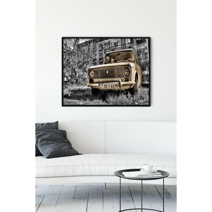 (pster10870) Eski Araba Çerçeveli Tablo (40x50cm)