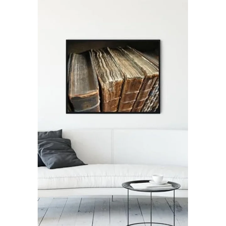 (pster10899) Eski Kitap Çerçeveli Tablo (21x30cm)