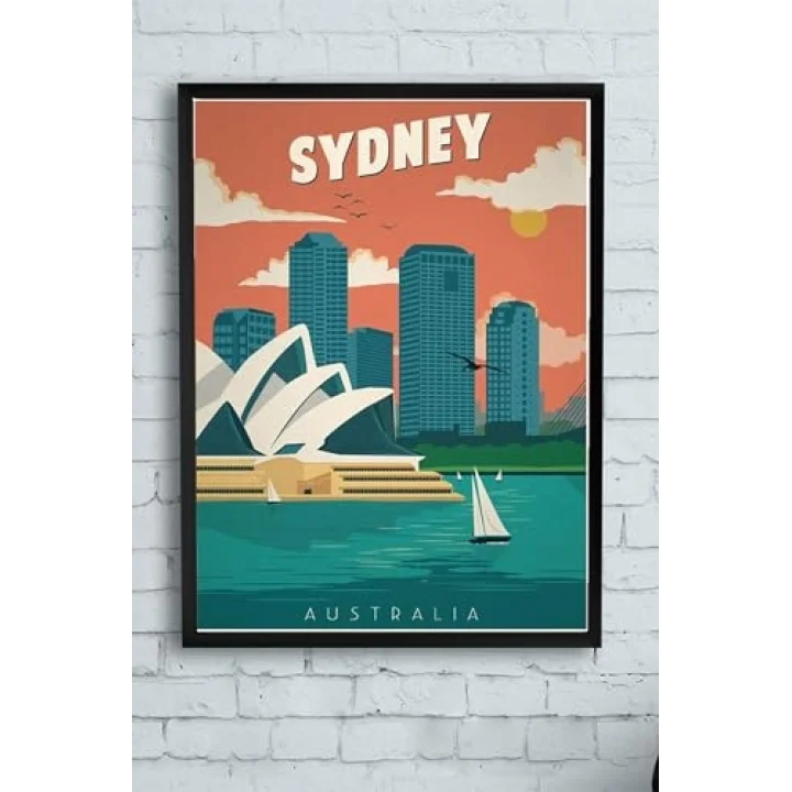 (pster13268) Sidney Vintage Çerçeveli Tablo (50x70cm)