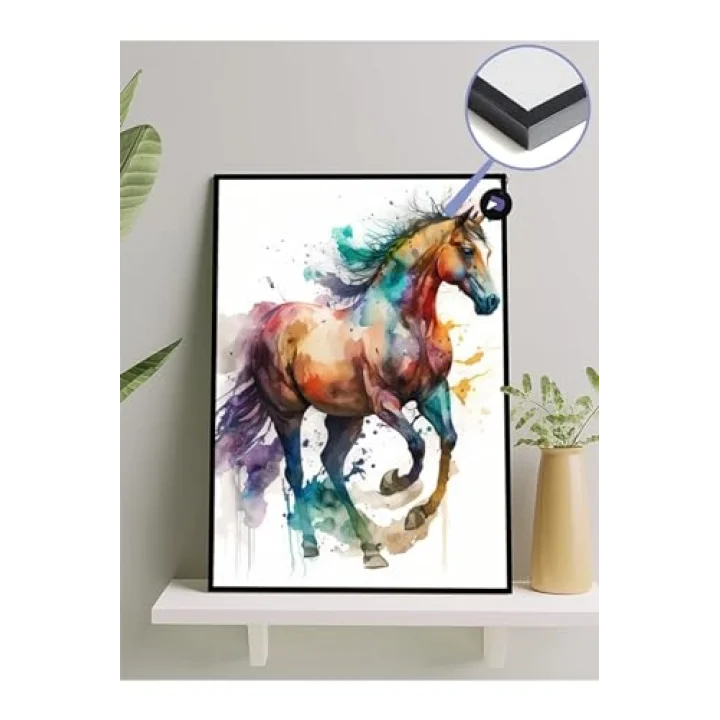 (pster1331) Renkli At Hayvan Kanvas Tablo 21 x 30