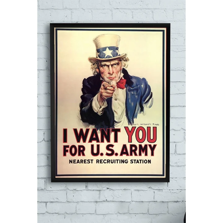 (pster13750) Uncle Sam Eğlenceli Mizahi Çerçeveli Tablo (21x30cm)