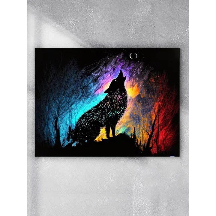 (pster1445) Uluyan Kurt Hayvan Kanvas Tablo 50 x 70