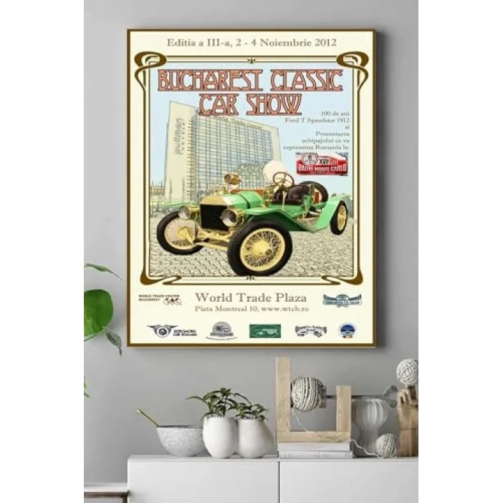 (pster15420) Bucharest Classic Vintage Araba Kanvas Tablo 40 x 60