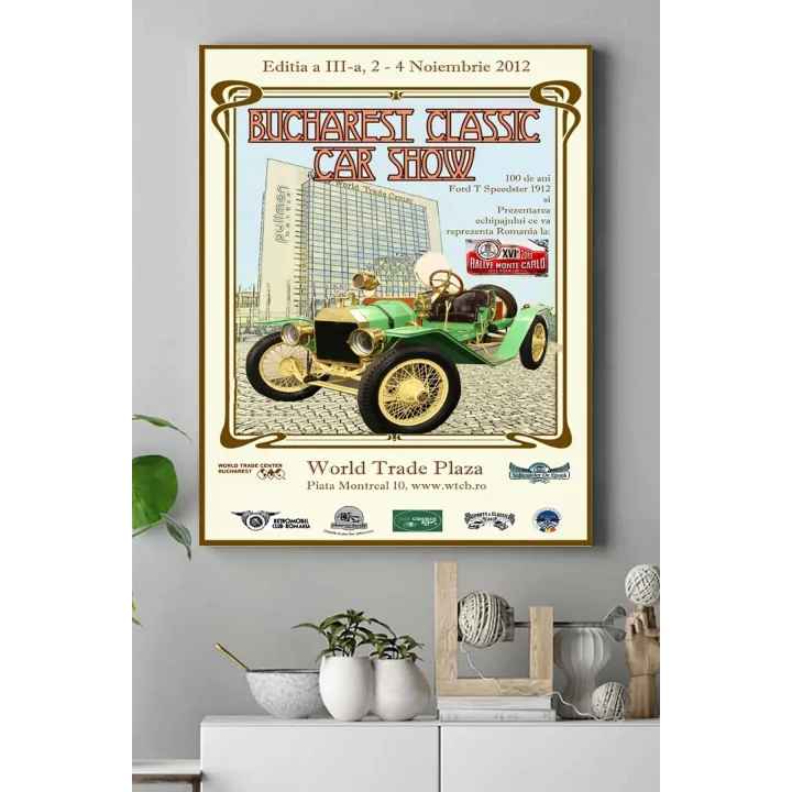 (pster15420) Bucharest Classic Vintage Araba Kanvas Tablo 40 x 60