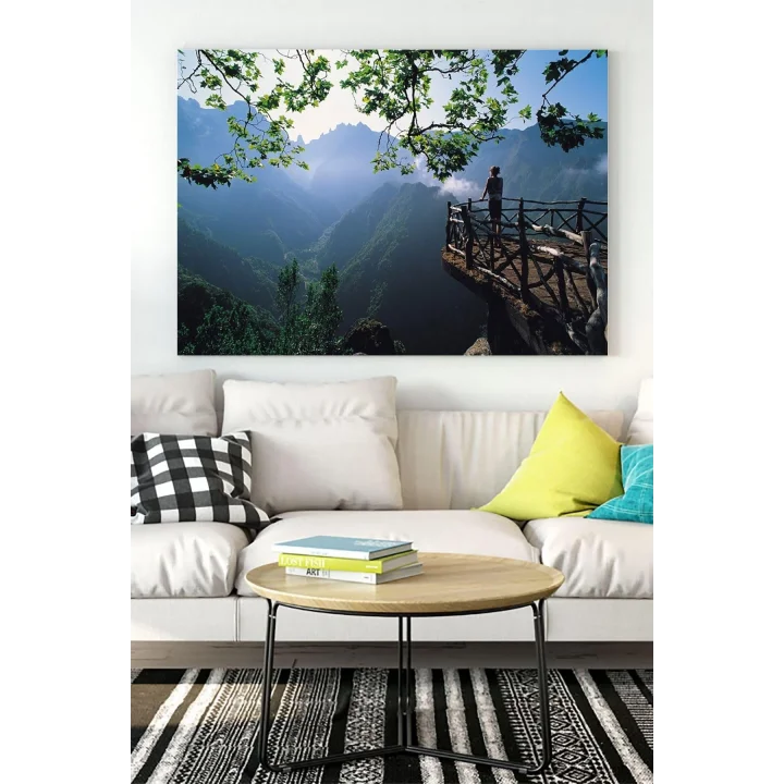 (pster15811) Yeşil Dağ Manzara Kanvas Tablo 40 x 60