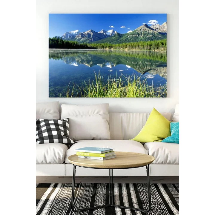 (pster15855) Dağ Ve Göl Manzara Kanvas Tablo 50 x 70