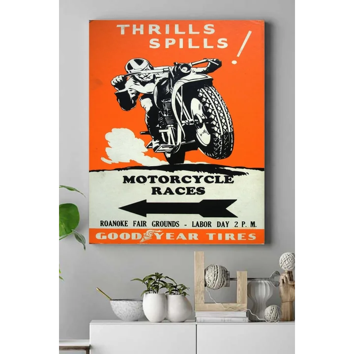 (pster17448) Motor Vintage Kanvas Tablo 50 x 70