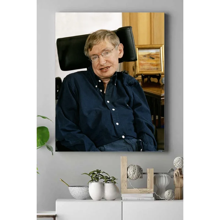 (pster17992) Stephen Hawking Bilimsel Kanvas Tablo 2 40 x 60