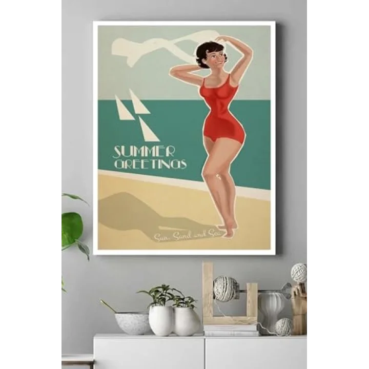 (pster18029) Summer Vintage Kanvas Tablo 50 x 70