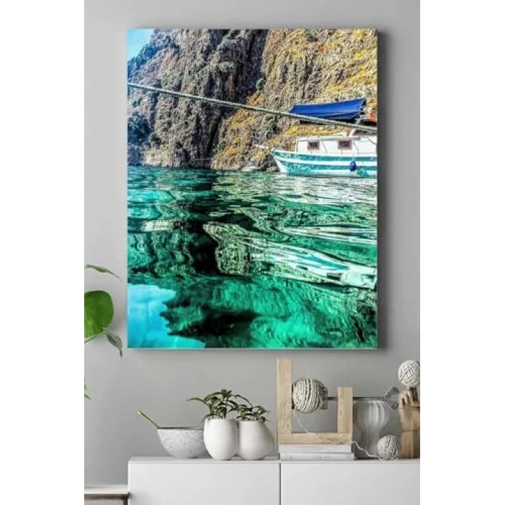 (pster18249) Berrak Deniz Manzara Kanvas Tablo 30 x 40