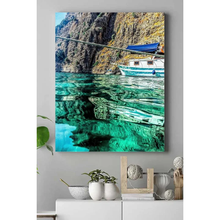 (pster18249) Berrak Deniz Manzara Kanvas Tablo 30 x 40
