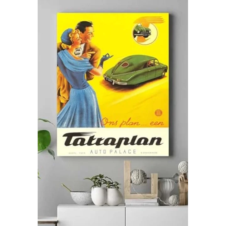 (pster18402) Vintage Araba Kanvas Tablo 30 x 40