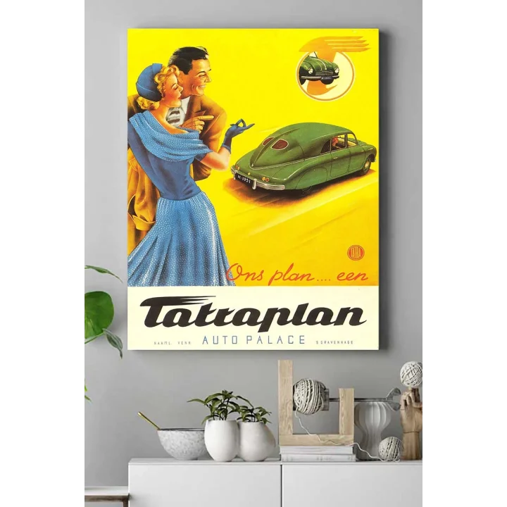 (pster18402) Vintage Araba Kanvas Tablo 30 x 40