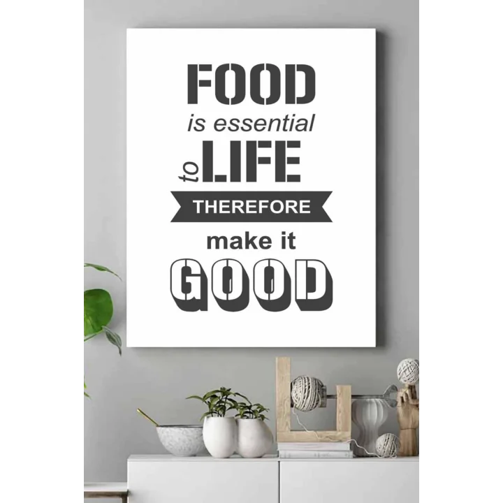 (pster18809) Food Is Essential Mutfak Kanvas Tablo 21 x 30